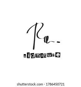 Ra Initial handwriting logo vector