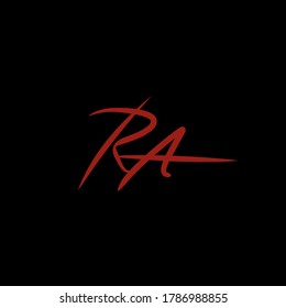 RA Initial handwriting logo vector	