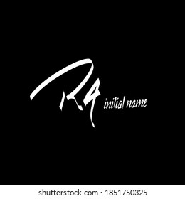 Ra Initial handwriting logo vector