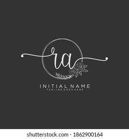 RA Initial handwriting logo vector