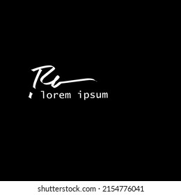 Ra initial handwriting logo vector