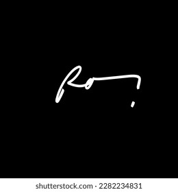 Ra initial handwriting logo vector