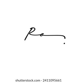 Ra initial handwriting logo vector