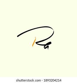 Ra initial handwriting yellow background