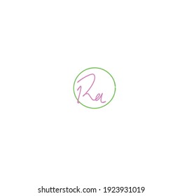 RA initial handwritten calligraphy, for monogram and logo