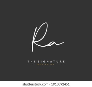 RA Initial letter handwriting and  signature logo. A concept handwriting initial logo with template element.