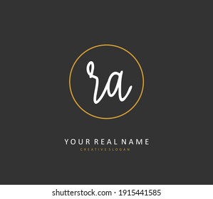 RA Initial letter handwriting and  signature logo. A concept handwriting initial logo with template element. 