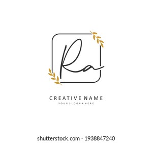 RA Initial letter handwriting and  signature logo. A concept handwriting initial logo with template element. 