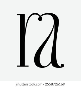 Ra initial letter logo design symbol