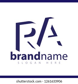 RA initial letter with negative space logo icon vector template