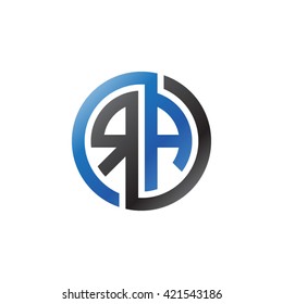 RA initial letters looping linked circle logo blue black