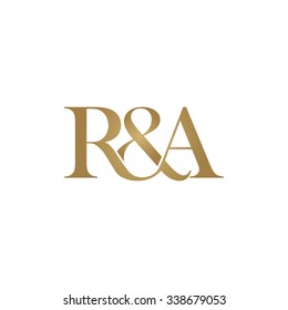 R&A Initial logo. Ampersand monogram golden logo