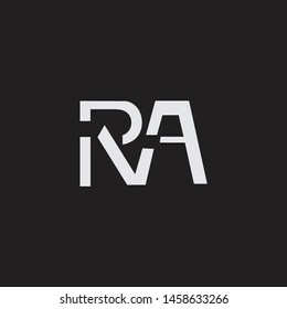 RA initial logo Capital Letters black background