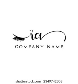 RA initial Logo lash logo eyelash vector modern