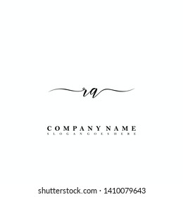 RA Initial luxury handwriting logo vector