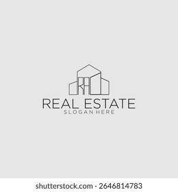 RA initial monogram logo for real estate with luxury building style