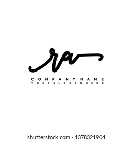 RA initial signature logo. handwriting logo template vector,