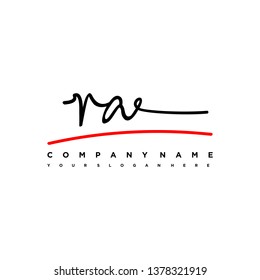 RA initial signature logo. handwriting logo template vector,