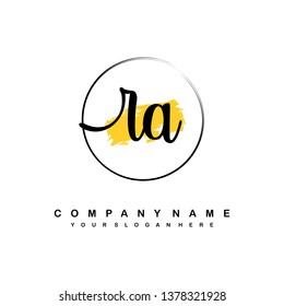 RA initial signature logo. handwriting logo template vector,