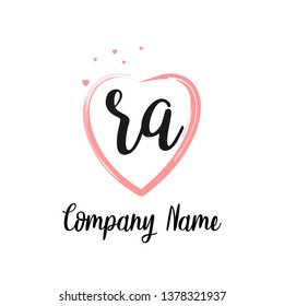 RA initial signature logo. handwriting logo template vector,