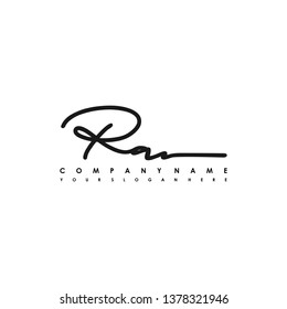 RA initial signature logo. handwriting logo template vector,