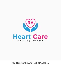 RA initials hand care icon business template logo vector