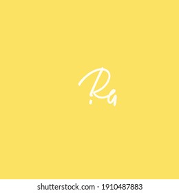 Ra initials, handwriting identity logo 