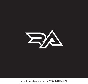 RA Initials Letter Typhography Monogram Logo Design