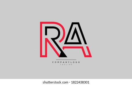 RA initials monogram letter text alphabet logo design