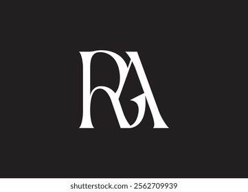 RA latter ligature typography logo design template
