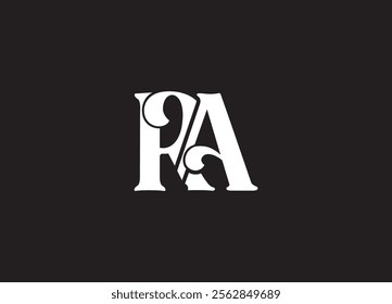 RA latter ligature typography logo design template
