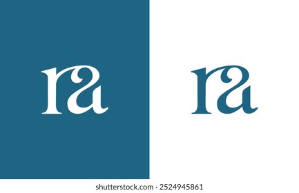 RA letter alphabet logo, minimalist design, elegant logo.