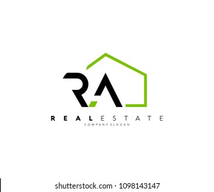 RA Letter House Home Real Estate Logo Design