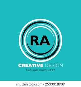 Diseño creativo del logotipo de la letra RA. RA diseño único. Ilustración vectorial