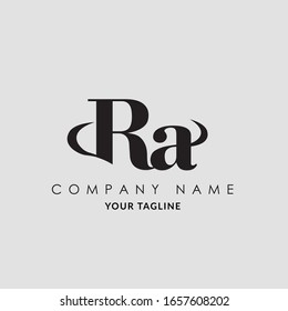 RA Letter Logo Design with Creative Brush Trendy Typography