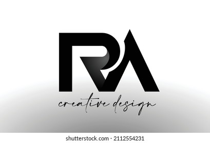 RA Letter Logo Design with Elegant Minimalist Look.RA Icon vector with creative design modern look in black and white vector Illustration.