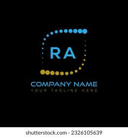 RA letter logo design on black background. RA creative initials letter logo concept. RA unique design.
