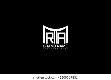 Diseño del logotipo de la letra RA sobre fondo negro. Concepto de logotipo de letra de iniciales creativas de RA. RA diseño único.