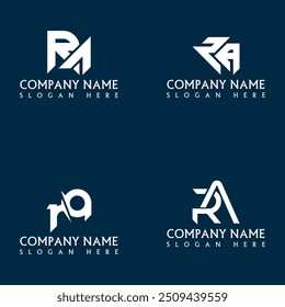 Conjunto de diseño de logotipo de letra RA