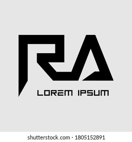 RA Letter Logo Design With Simple style