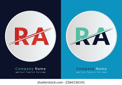 RA Letter logo design vector template.