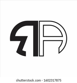 RA Letter logo monogram with oval shape negative space design template white background
