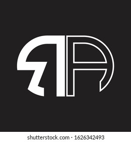 RA Letter logo monogram with oval shape negative space design template