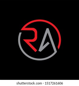 RA Letter monogram with abstrac concept style design
