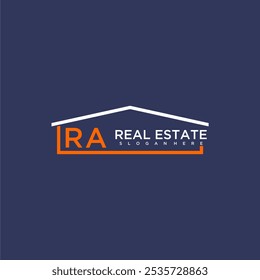 RA Buchstabe Dachform Logo für Immobilien mit Haus Icon Design