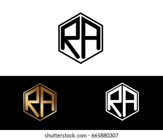 RA letters linked with hexagon shape logo
