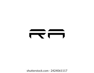 RA Letters Logo Design Slim. Simple and Creative Black Letter Concept Illustration