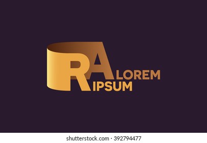 RA letters logo, R and A letters logo alphabet design.