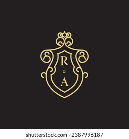 RA line vintage initial logo in high quality professional design that will print well across any print media