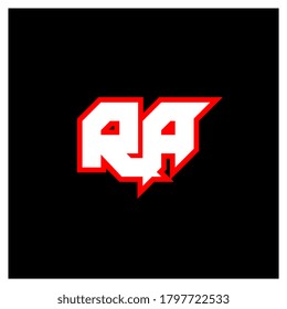 RA logo design, initial RA letter design with sci-fi style. RA logo for game, esport, Technology, Digital, Community or Business. R A sport modern Italic alphabet font. Typography urban style fonts.
